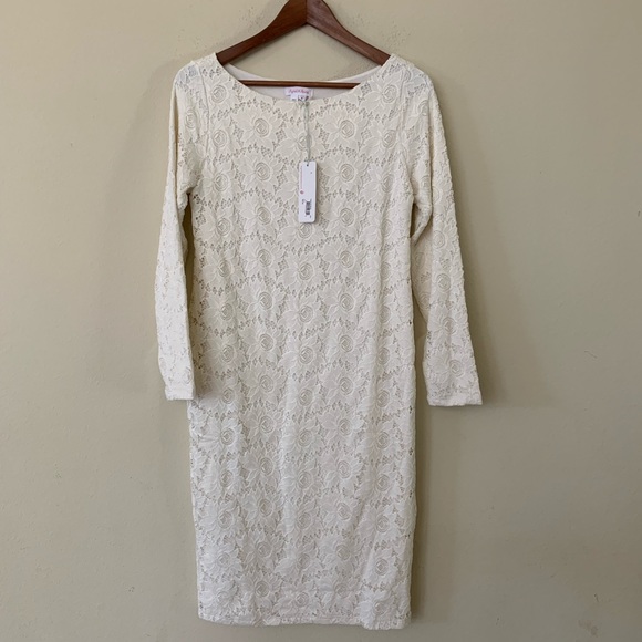 Ingrid & Isabel Fitted Floral Lace Maternity Dress - Picture 3 of 6